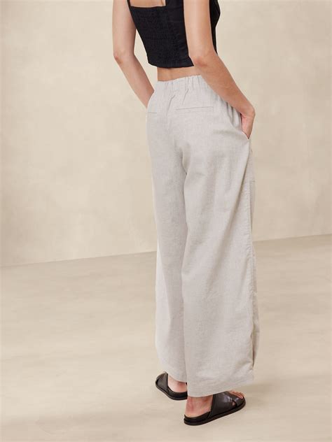 Banana Republic Linen Blend Pull On Pant International Shipping