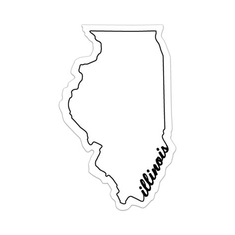 Illinois Cursive Outline Decal Great Lakes Proud