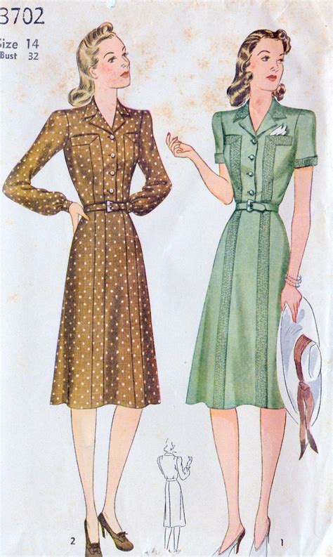 S Misses Shirtwaist Dress Vintage Sewing Pattern Simplicity