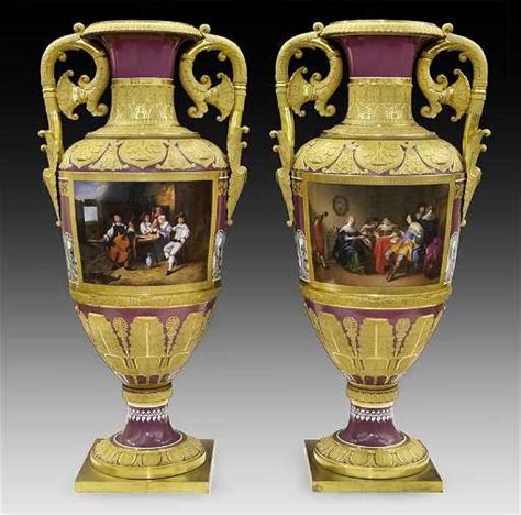 Pair Of Russian Imperial Porcelain Palace Vases