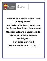 TAREA 1 MODULO 2 ADMINISTRACION DE LAS ORGANIZACIONES MODERNAS 1 Docx