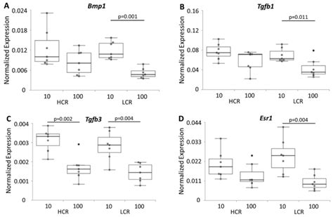 Mrna Expression Of The Metalloprotease Bmp1 A The Cytokines Tgfb1