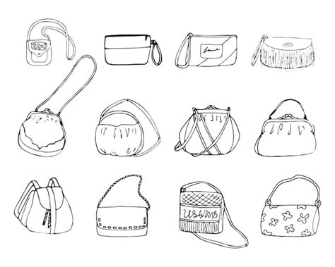 Premium Vector Women S Fashion Handbags Set In Doodle Style Vector