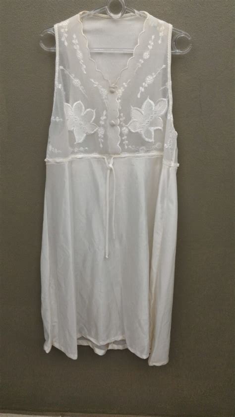 Camisola Curta C Robe Penhoar Branco Cetim Seda Renda R Em