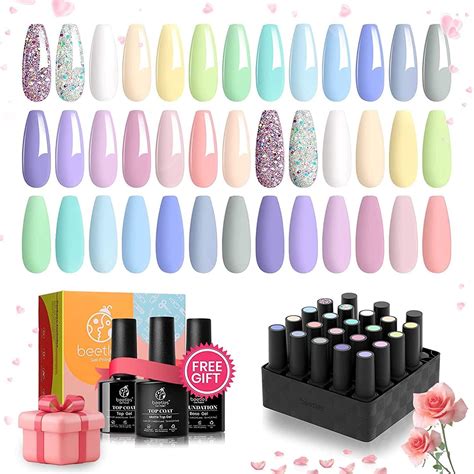 Beetles Pcs Gel Nail Polish Kit With Glossy Matte Top Coat And