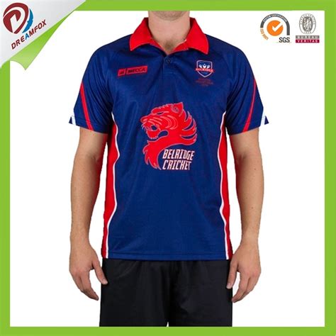 Custom Sublimation Printing Polo Shirt Team Cricket Jersey China Team