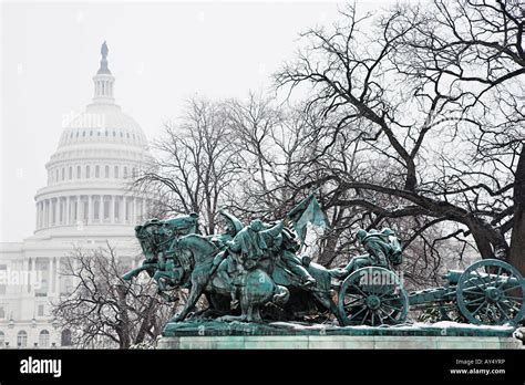 Statue and capitol building, Washington DC Stock Photo - Alamy