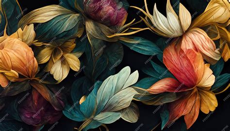 Premium Photo Luxurious Floral Elements Botanical Background Or