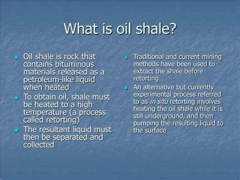 Ppt Oil Shale Powerpoint Presentation Free Download Id206646