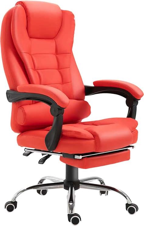 Amazon.com: red leather office chair