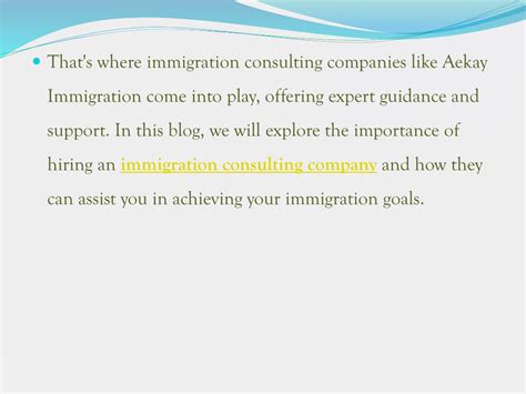 Ppt The Importance Of Hiring An Immigration Consulting Company