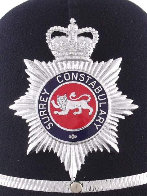 Surrey Constabulary Helmet Enamel Helmet Plate