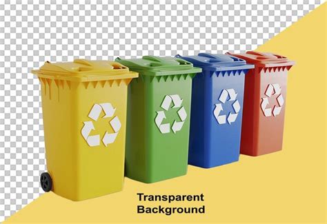 Premium PSD Garbage Containers Of Different Colors For Waste