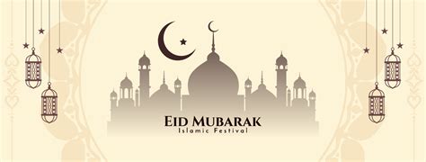 Eid Mubarak traditional festival islamic banner design 22395184 Vector ...