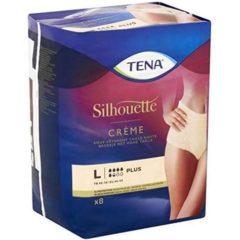 LOT DE 4 TENA Silhouette Crème Plus Taille L Fuites Urinaires