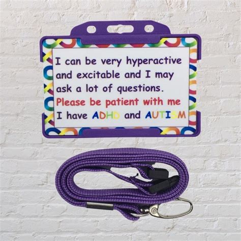 Adhd And Autism Lanyard Etsy