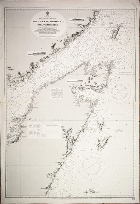 Newfoundland, North America - British Admiralty Chart 282, published