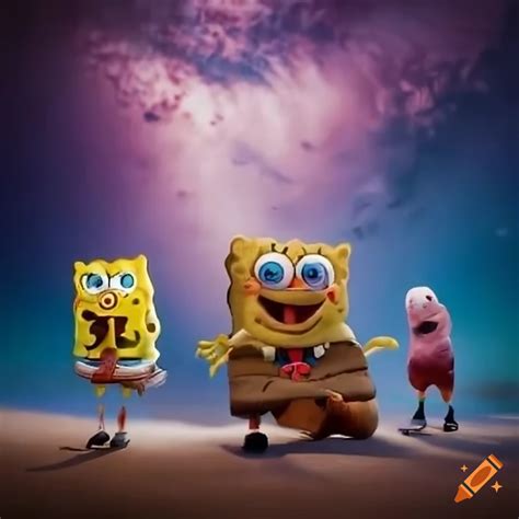 Artistic Rendering Of Spongebob Squarepants With George Costanza In