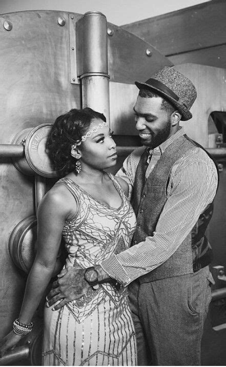 Vintage Harlem Renaissance Engagement Announcement Gatsby Wedding