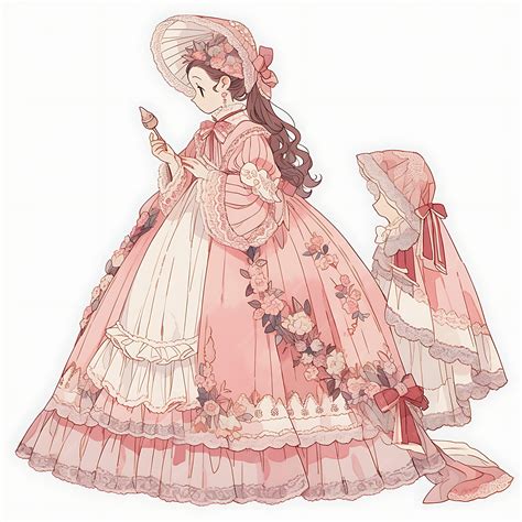 Premium Photo | Anime Character Design Female Regency Era Wedding Gown