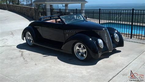 1937 Ford Custom Roadster Black Convertible