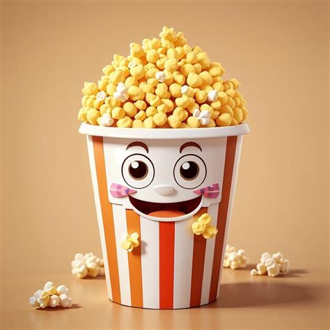 Premium Photo Cute Popcorn Cartoon Vector Icon Illustration Food Icon