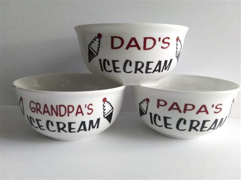 Personalized Ice Cream Bowls Ceramic And Vinyl Bowl Ice Etsy Ice