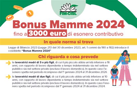 Bonus Mamme 2024 Fino A 3000 Euro Di Esonero Contributivo