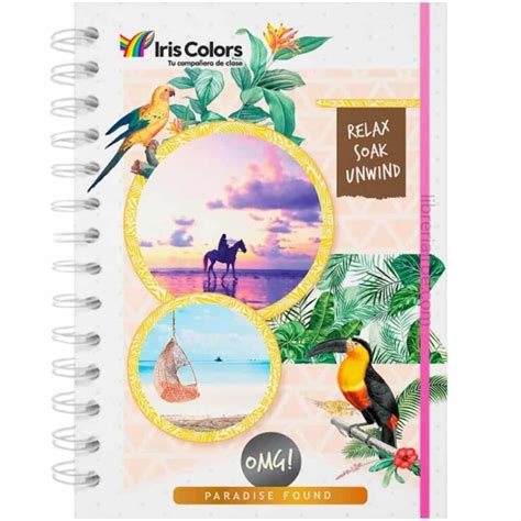 Libreta De Anotaciones Cuaderno Tapa Dura Anillado Iris Colors X