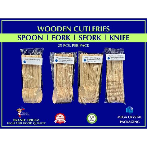 Pcs Biodegradable Wooden Spoon Fork Spork Knife Plain