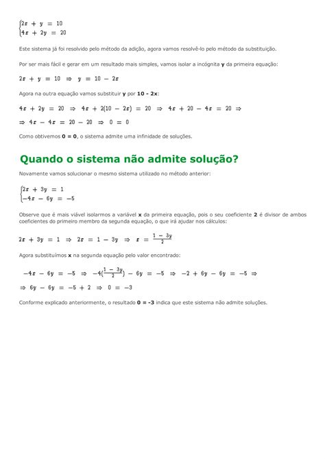 Sistemas de equações do 1 grau 2 incógnitas PDF