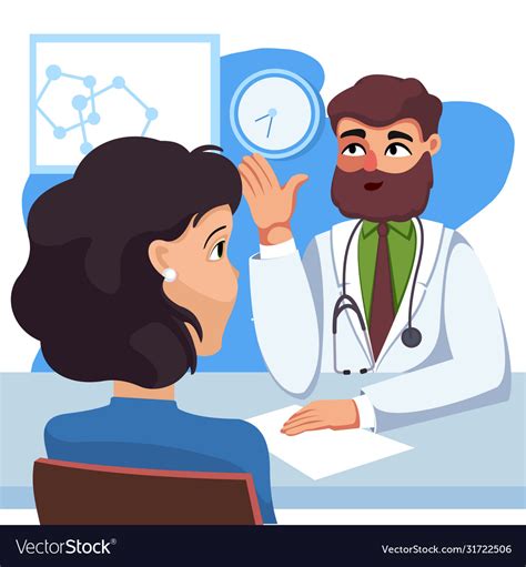 Cartoon color characters people patient talking Vector Image