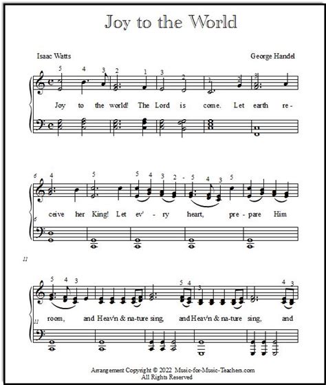 Joy To The World Lyrics Guitar Tabs Sheet Music