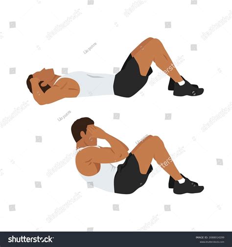 Man Doing Sit Ups Exercise Abdominals Stock Vector (Royalty Free ...