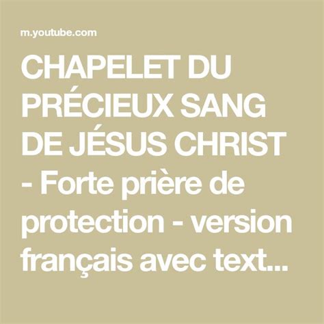 Chapelet Du Pr Cieux Sang De J Sus Christ Forte Pri Re De Protection