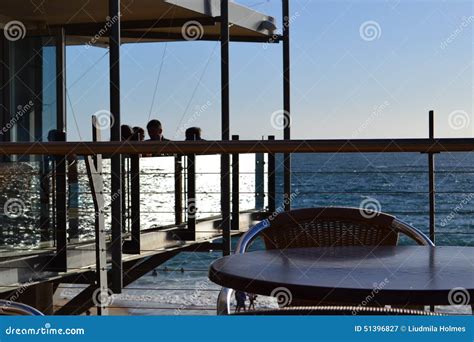 Beachside Restaurant Stock Image Image Of Silhouettes 51396827