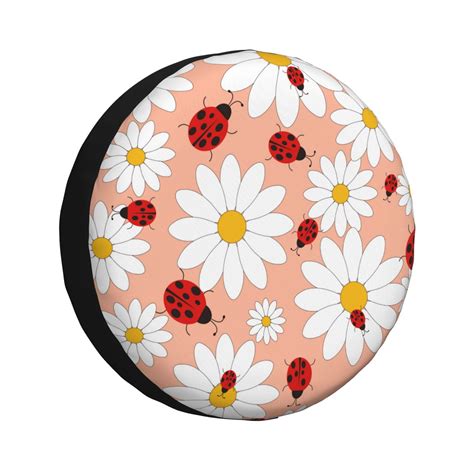 Bingfone Daisy And Ladybug Spare Tire Cover Weatherproof Universal