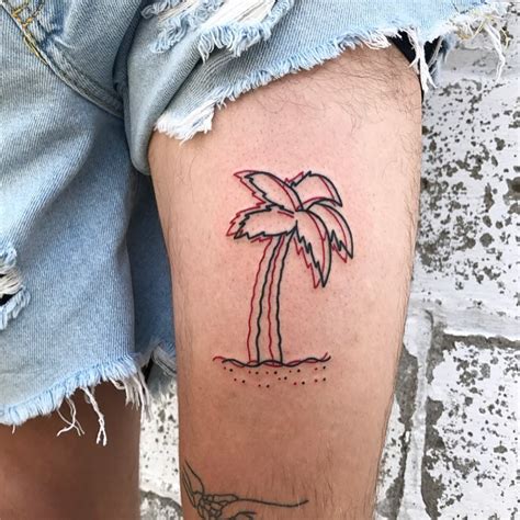 D Effect Palm Tree Tattoo Tattoogrid Net