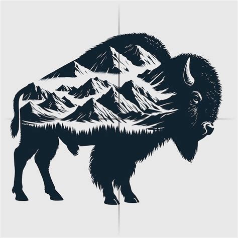 Premium Vector Bison Vector Silhouette File American Bison Silhouette