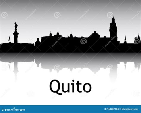 Silhouette Skyline Panorama Of Quito Ecuador Stock Vector