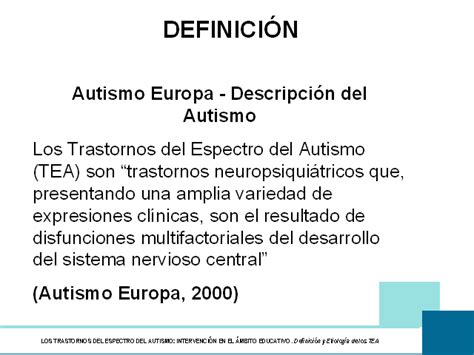 Los Trastornos Del Espectro Del Autismo Intervención En El ámbito