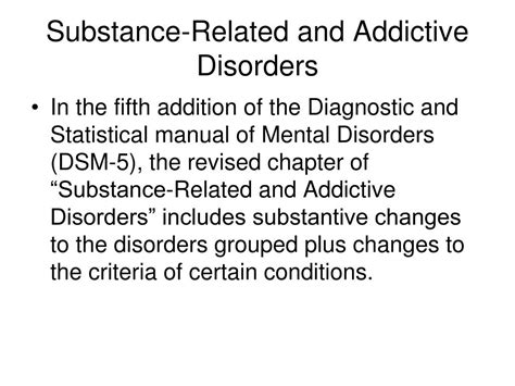 Ppt Dsm 5 Substance Related And Addictive Disorders Powerpoint