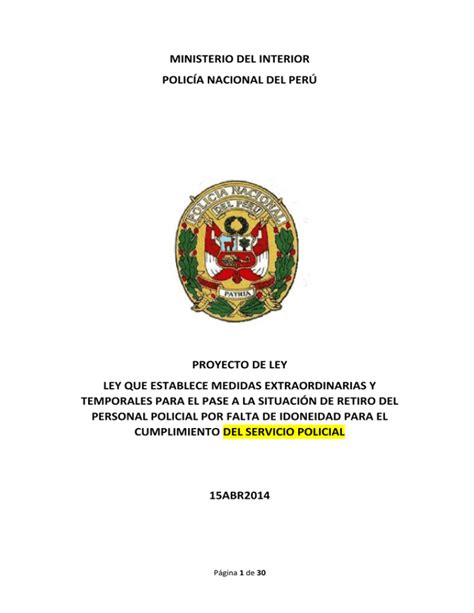 Ministerio Del Interior Polic A Nacional Del Per