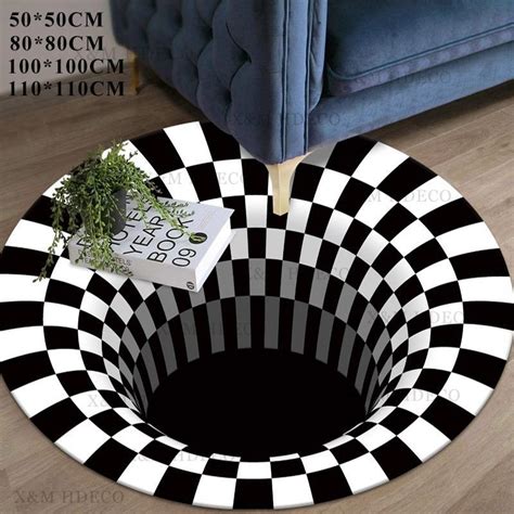 Buy D Bottomless Hole Optical Illusion Area Rug Carpet For Living Room