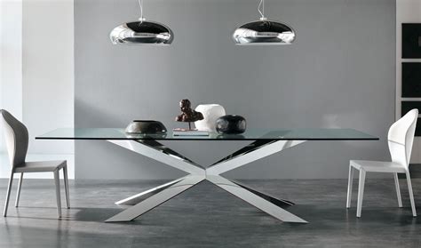 Mesa De Comedor Cristal Rectangular Spyder Cattelan De Lujo En