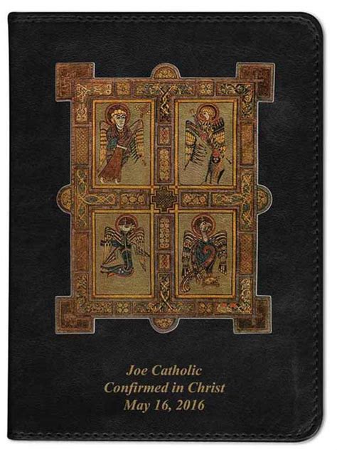 Personalized Bible Cover With Book Of Kells Graphic Black Catholic