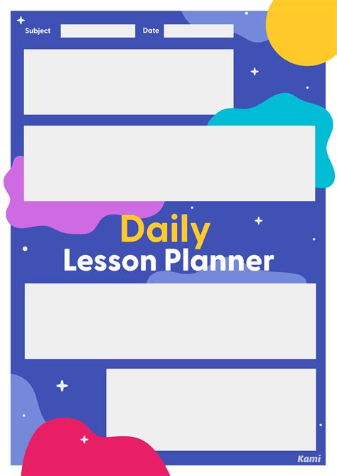 Daily Lesson Plan Blank Kami Theme For Teachers Perfect For Grades 10th 11th 12th 1st