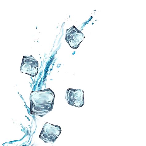 Cool Ice Water Splash Summer Cool Ice Cube Png Transparent Clipart