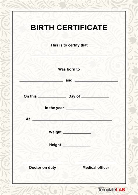 27 Birth Certificate Templates Word Ppt Pdf Artofit