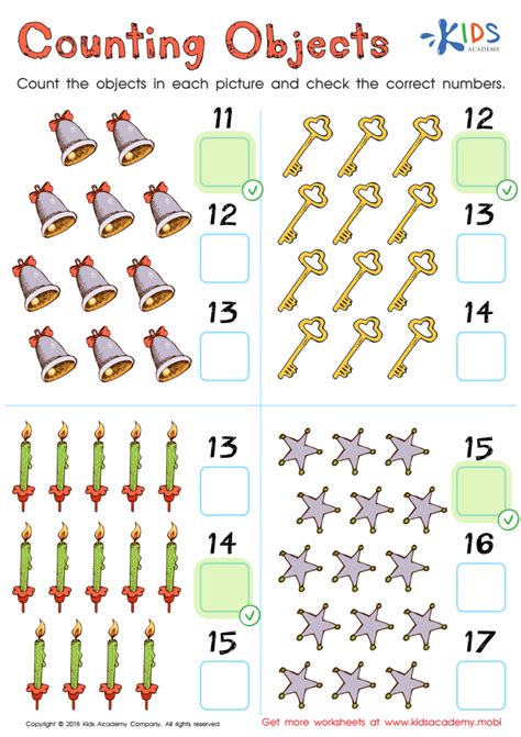 Counting Numbers Worksheet For Kindergarten Free Printout For Children